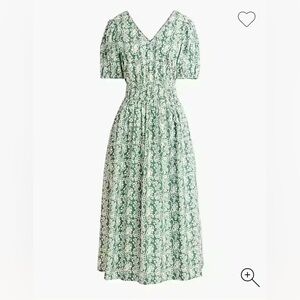 J. Crew Factory Smocked-waist poplin midi dress • size 14 • NWT • CI209